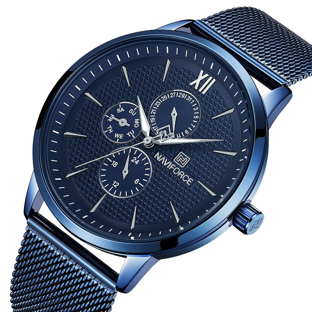 NAVIFORCE 3003 Business Quartz Slim Stainless Steel Mesh Band