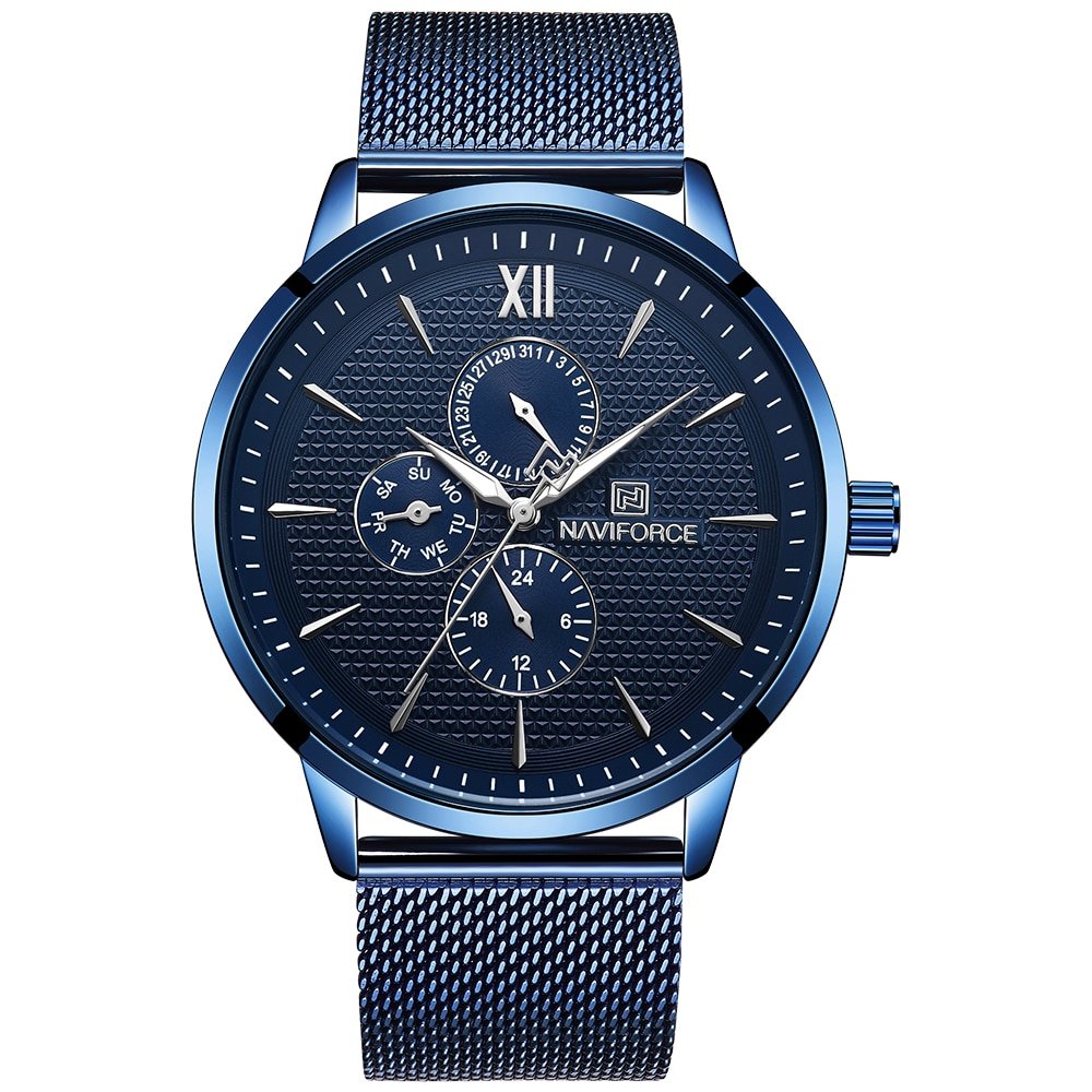 NAVIFORCE 3003 Business Quartz Slim Stainless Steel Mesh Band