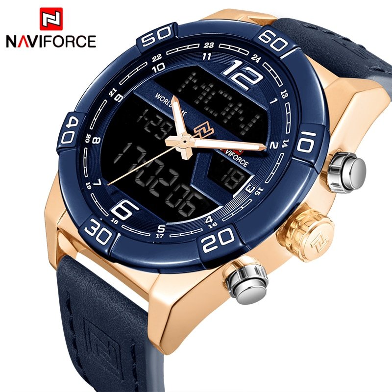 NAVIFORCE NF9128 Dual Display LED Digital Analog Sports Watch