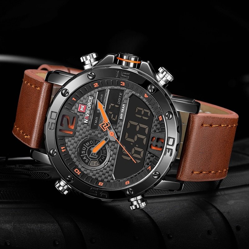 NAVIFORCE NF9134 Men's Quartz LED Digital Watch