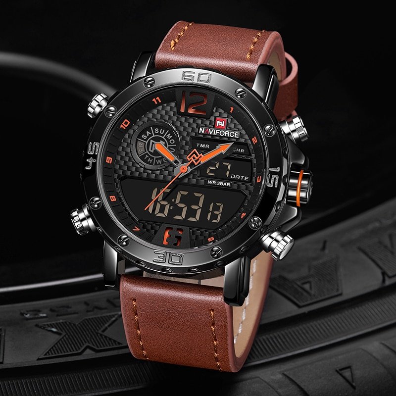NAVIFORCE NF9134 Men's Quartz LED Digital Watch