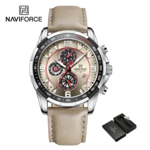 Naviforce NF8020 Leather Strap Sport Watch 1