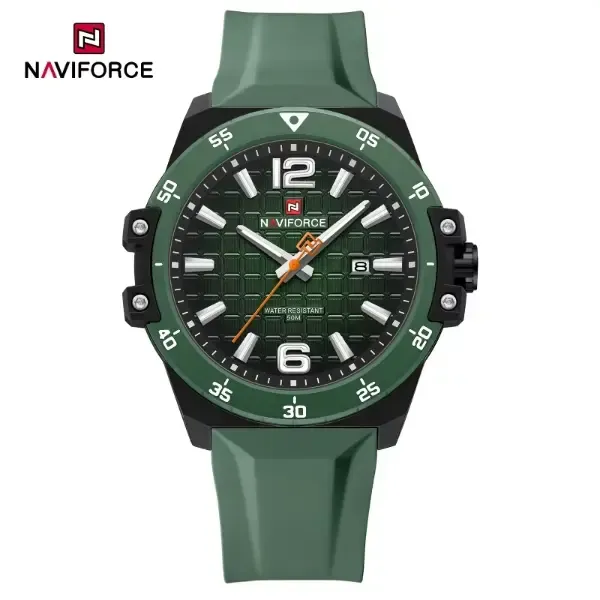Naviforce 7122 Silicon Strap Watch Green