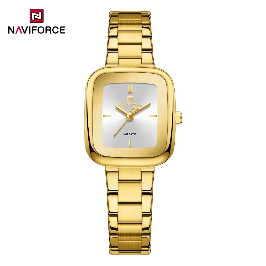 Naviforce 5075 Women Watch Gold White