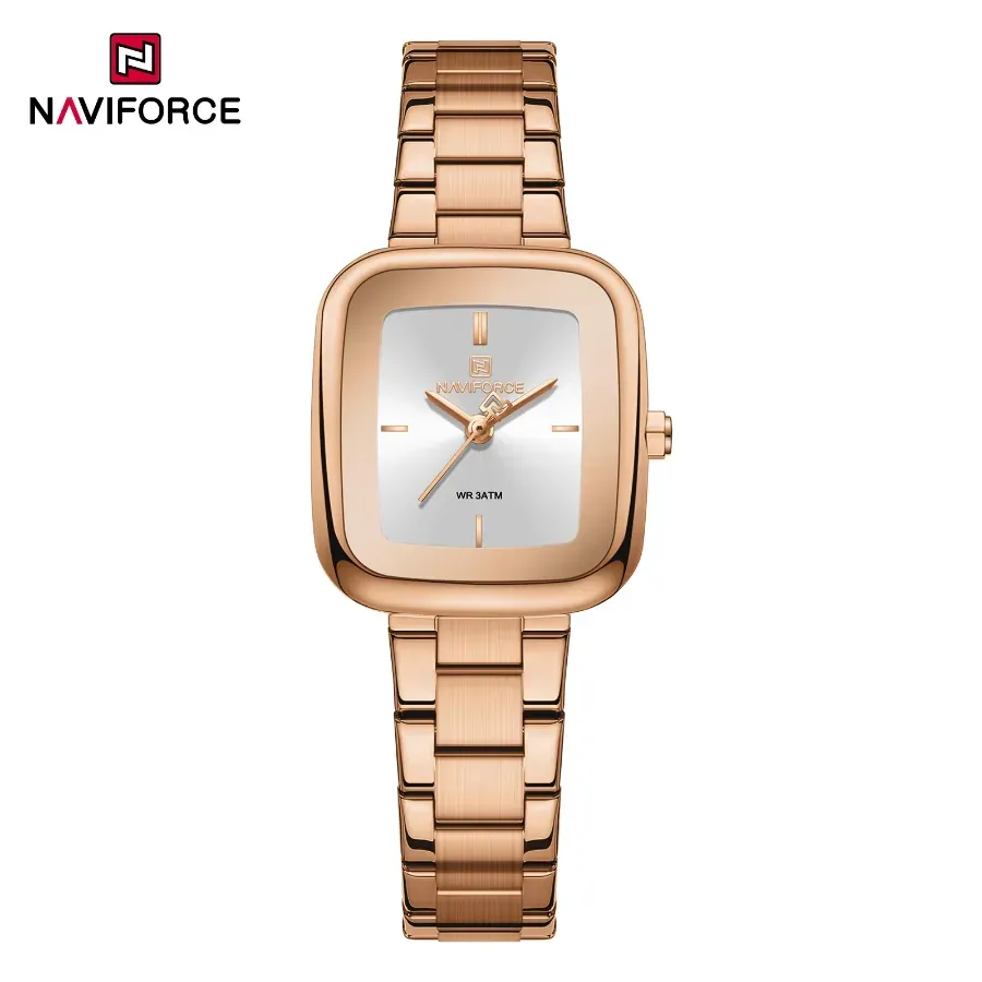 Naviforce 5075 Women Watch Rose Gold White