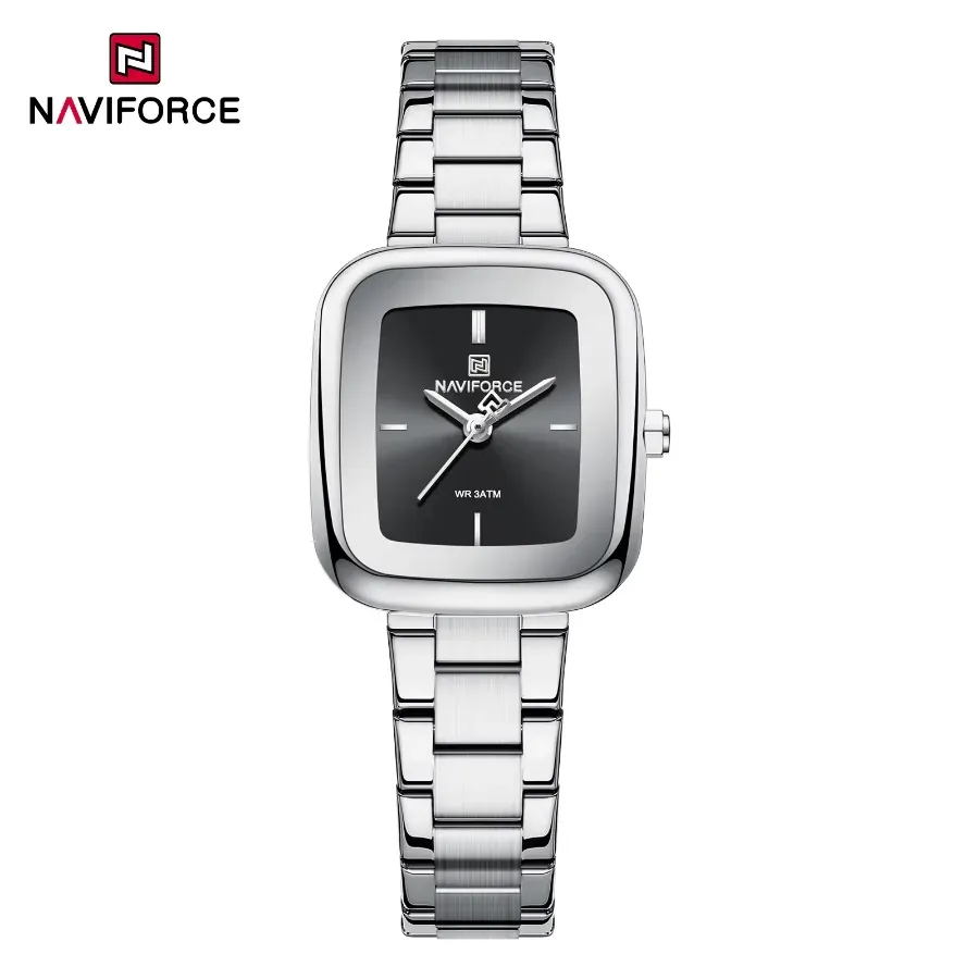 Naviforce 5075 Women Watch Silver Black