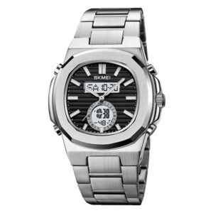 Skmei 2279 Dual Time Stainless Steel Digital Watch For Men
