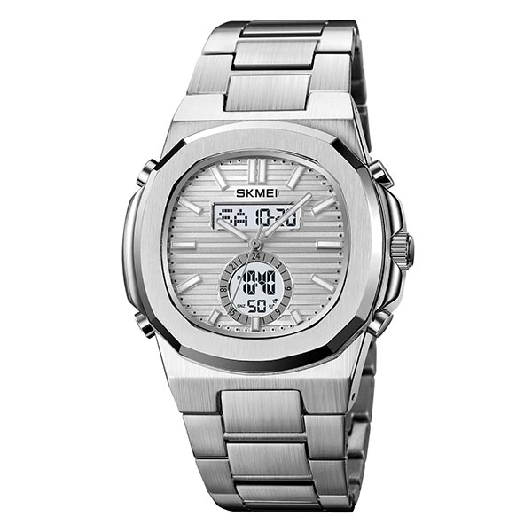 Skmei 2279 Dual Time Stainless Steel Digital Watch For Men