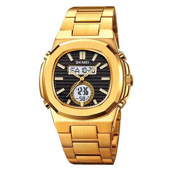 Skmei 2279 Dual Time Stainless Steel Digital Watch For Men