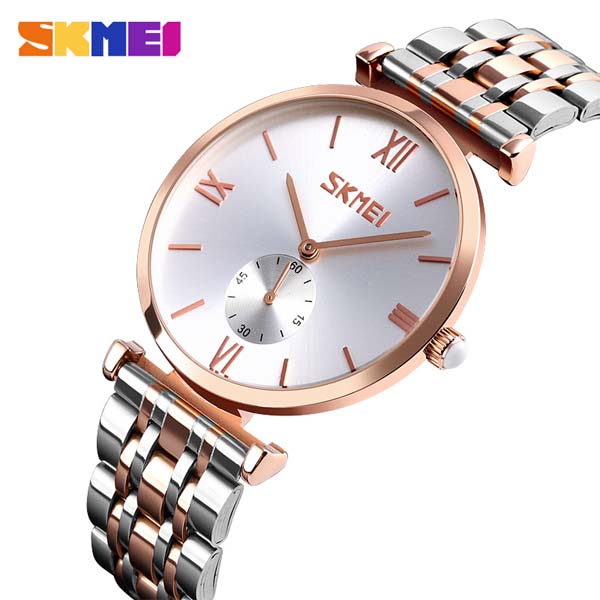 Skmei 9198 Stainless Luxury Quartz Couple Watch