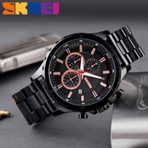 SKMEI 1551 Stainless Steel Large Dial Quartz Watch