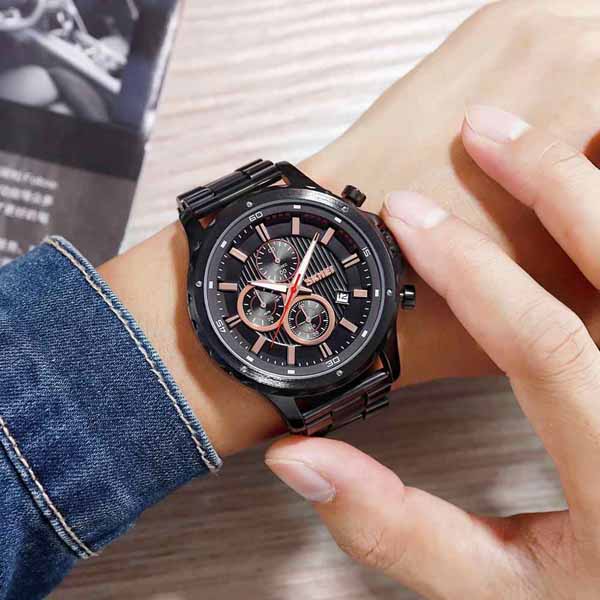 SKMEI 1551 Stainless Steel Large Dial Quartz Watch 3
