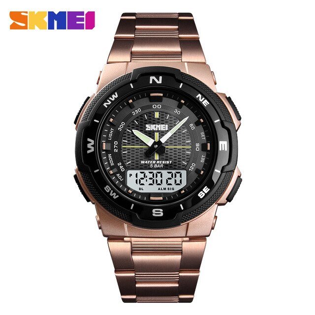 SKMEI 1370 Stainless Steel Waterproof Wrist Watch