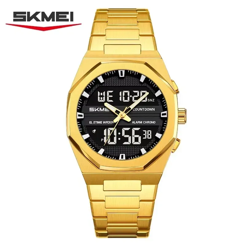 Skmei 2624 Analog & Digital Watch Gold