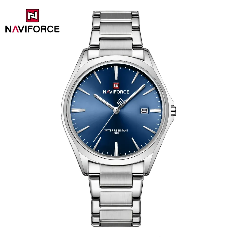 Naviforce 9291 Men's Watch Silver Blue