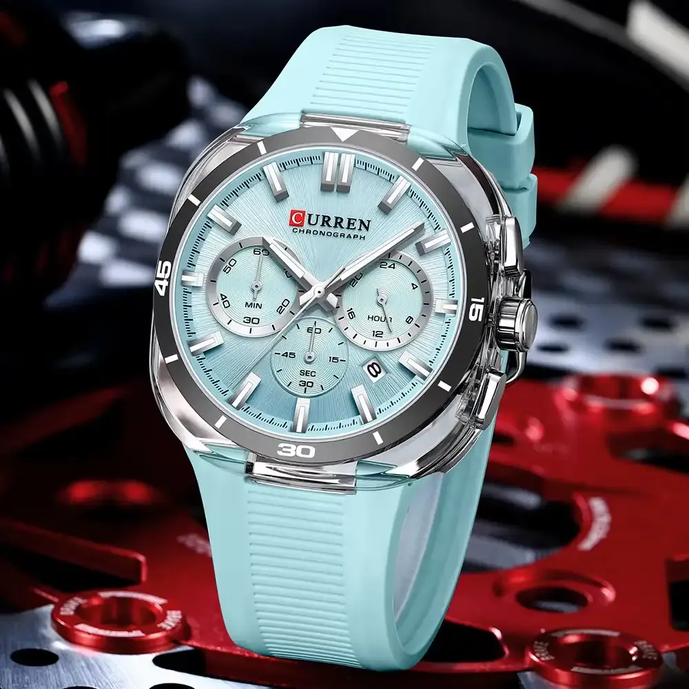 Curren 8502 Silicon Chronograph watch 1