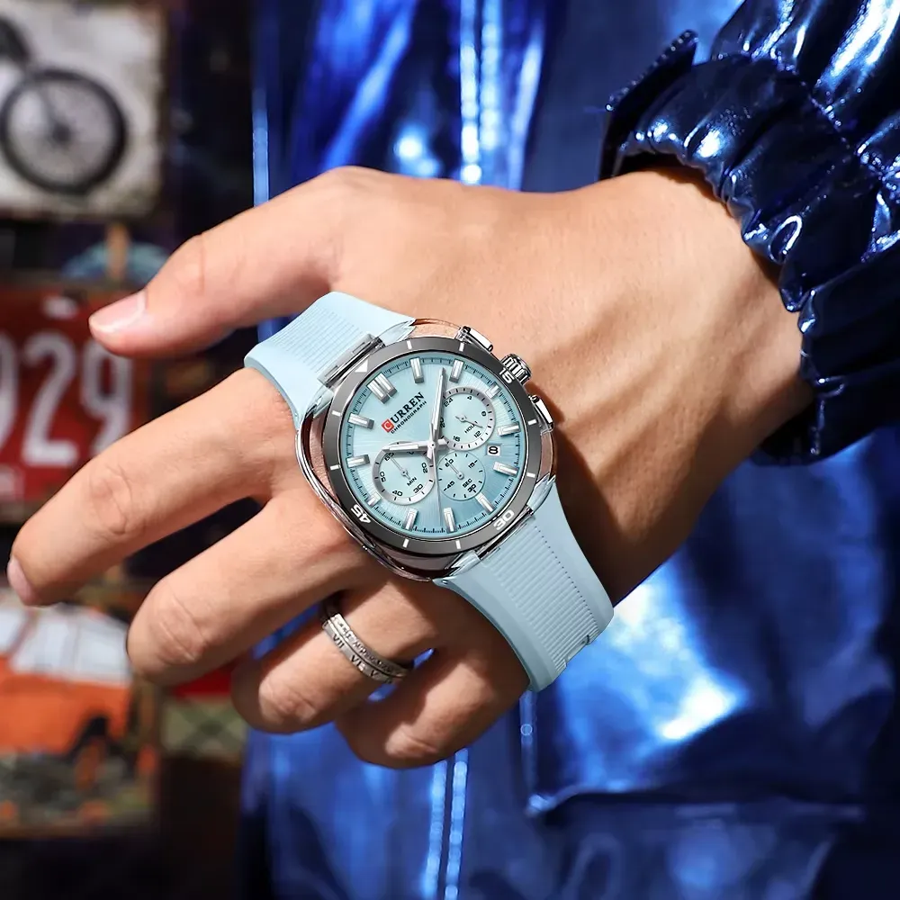 Curren 8502 Silicon Chronograph watch 3