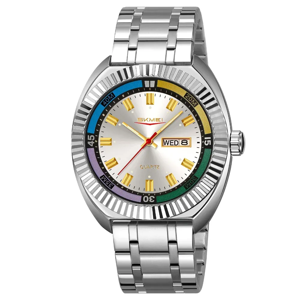 Skmei 9353 Stainless Steel Watch Silvery-Silvery