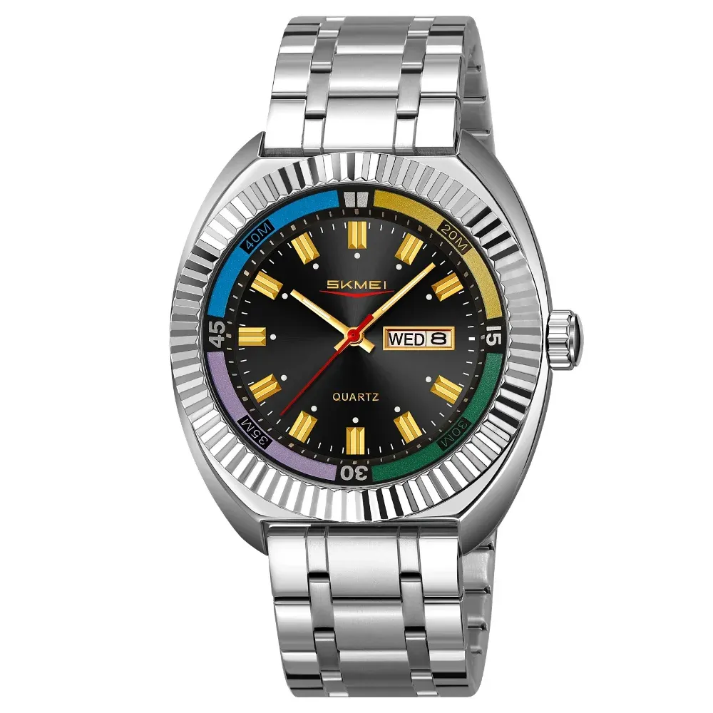 Skmei 9353 Stainless Steel Watch Silvery-Black