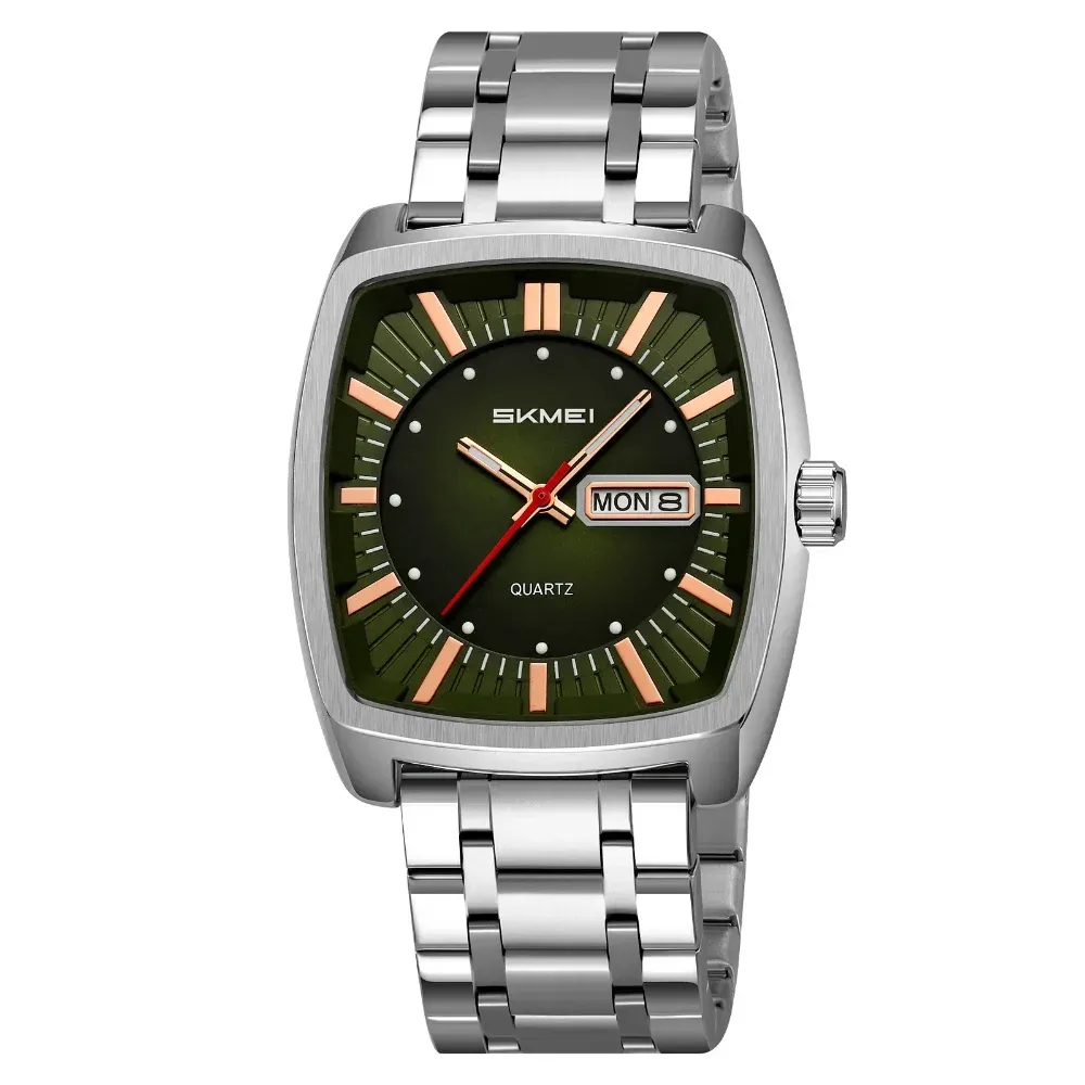 SKMEI 9354 Men's Square dail Watch Silvery-Green