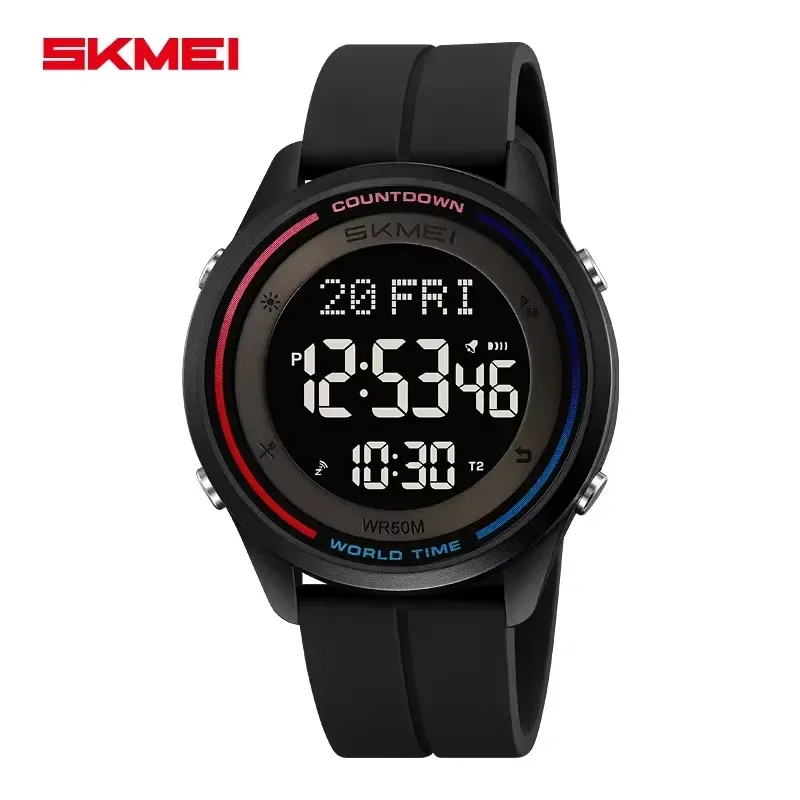 Skmei 2412 Nylon straps Digital Watch black silicone