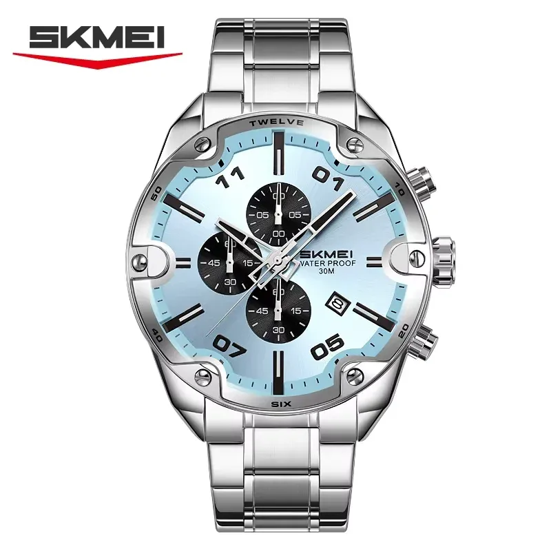 Skmei 9387 Quartz Wristwatch Silver Blue